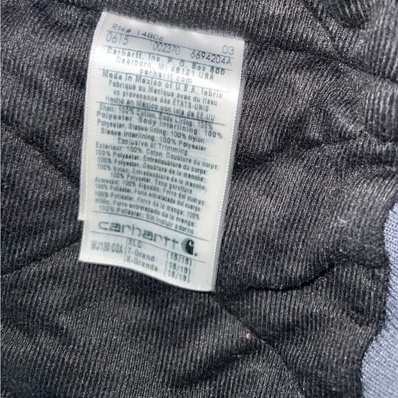 Vintage Carhartt J130 Dark Blue/Gray Hooded Jacket - Picture 12 of 12